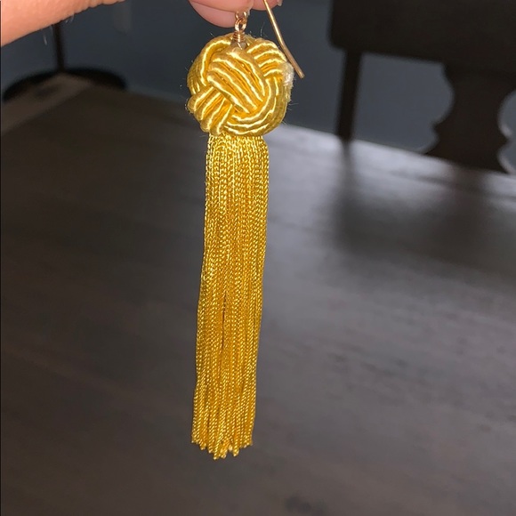 Gold The Astrid Knotted Tassel Earring - Picture 3 of 4